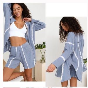 NWT Free People Little Dream Sleep Set Blue